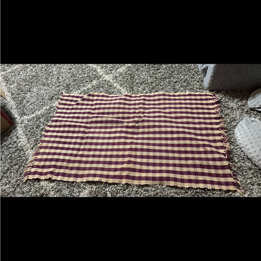Red and White Checkered farmhouse rug